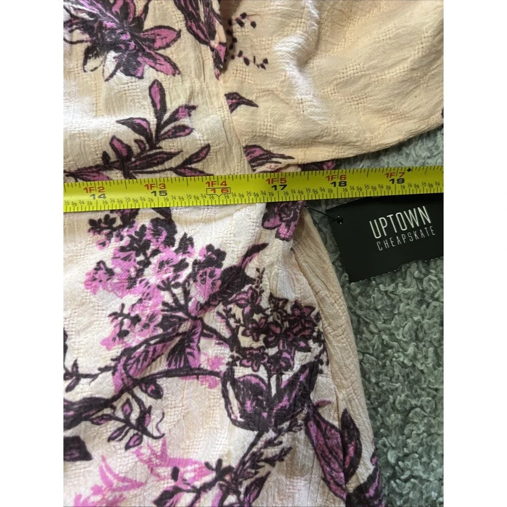 Free people floral tunic size extra small BoHo cottage core ruffled